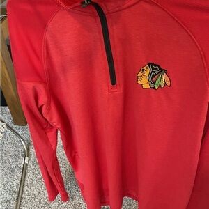 NHL Chicago Blackhawks Red Quarter-Zip Pullover - Large